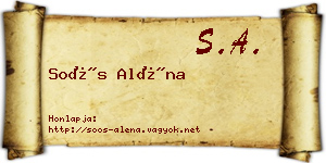 Soós Aléna névjegykártya